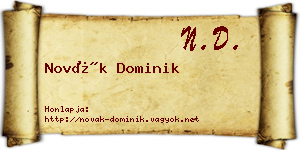 Novák Dominik névjegykártya
