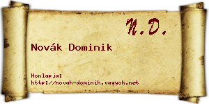 Novák Dominik névjegykártya